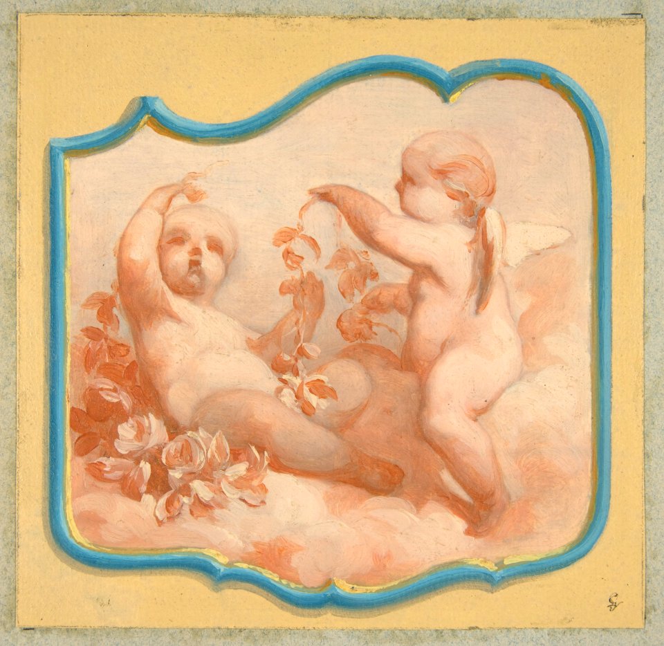 Two putti seated on clouds MET DP811632