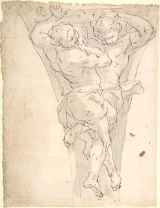 Two Partially Draped Male Figures in a Pendentive MET DP808250