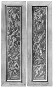 Two Pilaster with White Putti on Tan Ground MET 271993