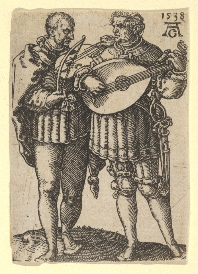 Two Musicians Playing the Violin and the Lute, from The Small Wedding Dancers MET DP836717