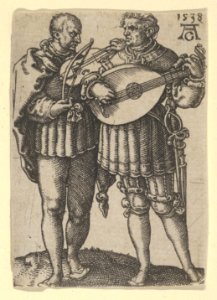 Two Musicians Playing the Violin and the Lute, from The Small Wedding Dancers MET DP836717