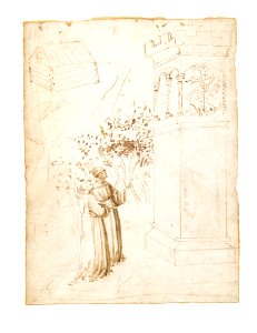 Two Monks Looking up at a Dragon in a Tower MET 39J 109r5m