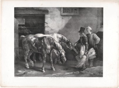 Two Post Horses at the Door of a Stable MET DP875693