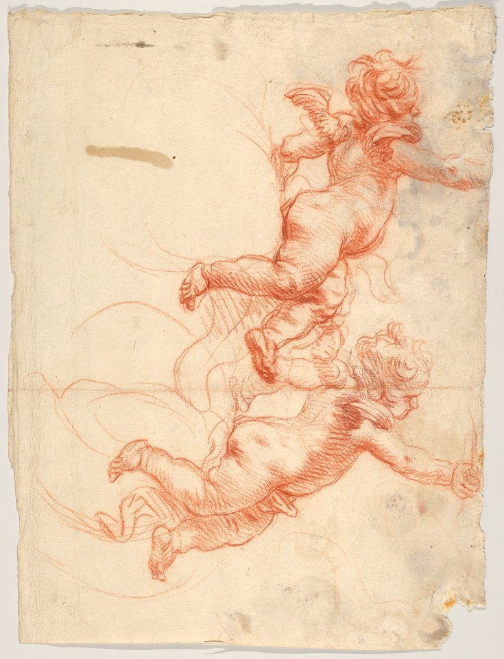 Two Studies of a Flying Putto MET DP832674