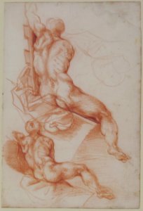 Two Studies of a Seated Male Nude Seen from the Back MET 1980.17.1. Free illustration for personal and commercial use.