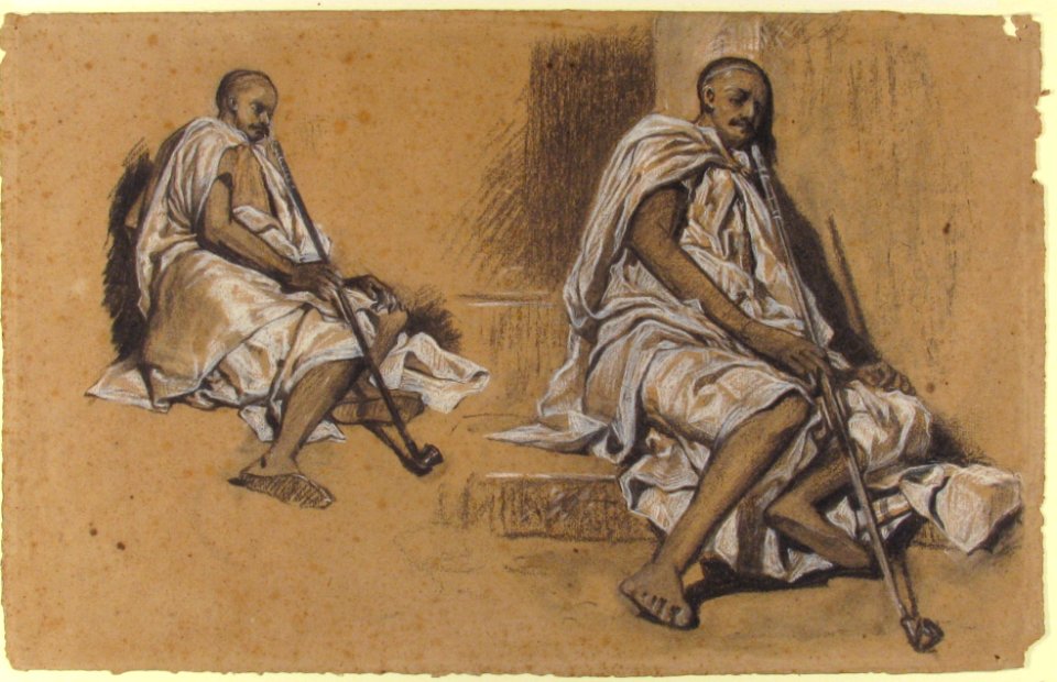 Two Studies of a Seated Arab with a Pipe MET 1991.465