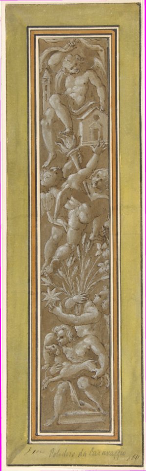 Two Pilaster with White Putti on Tan Ground MET DP811495