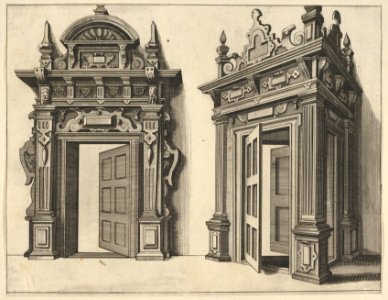 Two Wooden Portals from 'Verscheyden Schrynwerck (...)' -'Plusieurs Menuiseries (...)'- MET DP830821