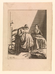 Two Women Sewing, Plate 1 from Five Feminine Occupations MET DP-12293-001
