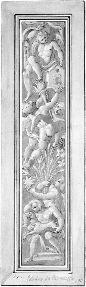 Two Pilaster with White Putti on Tan Ground MET 226985