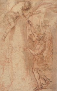 Two Warriors, One Standing, The Other Clinging to a Tree MET 69.21