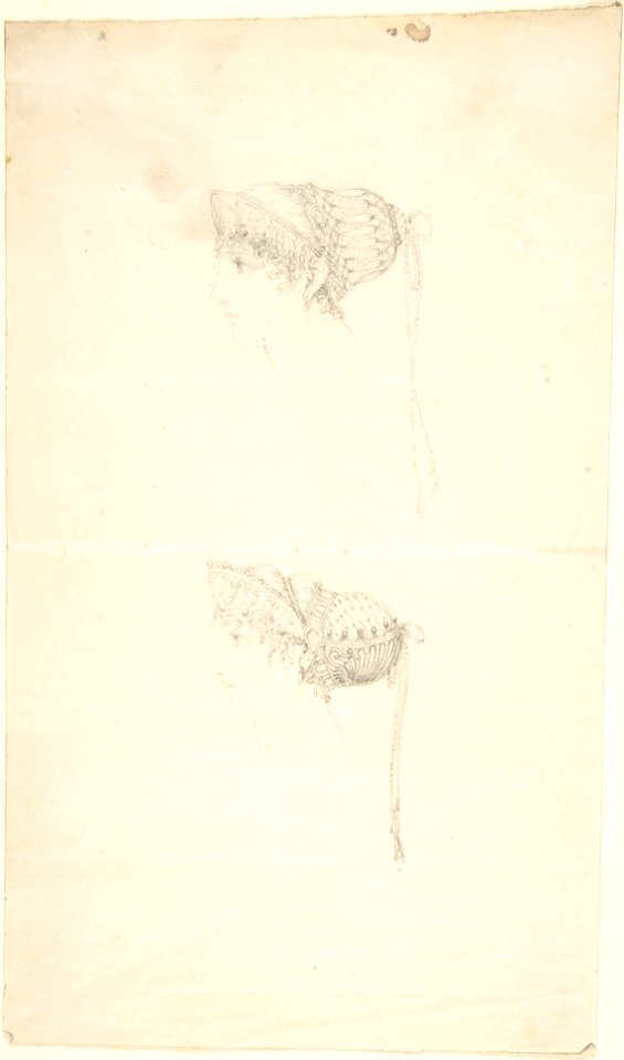 Two studies of Headdresses from Scrapbook MET DP800813