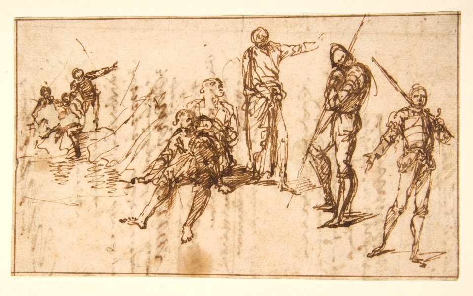 Two Standing Soldiers and Six other Figures MET DP811518