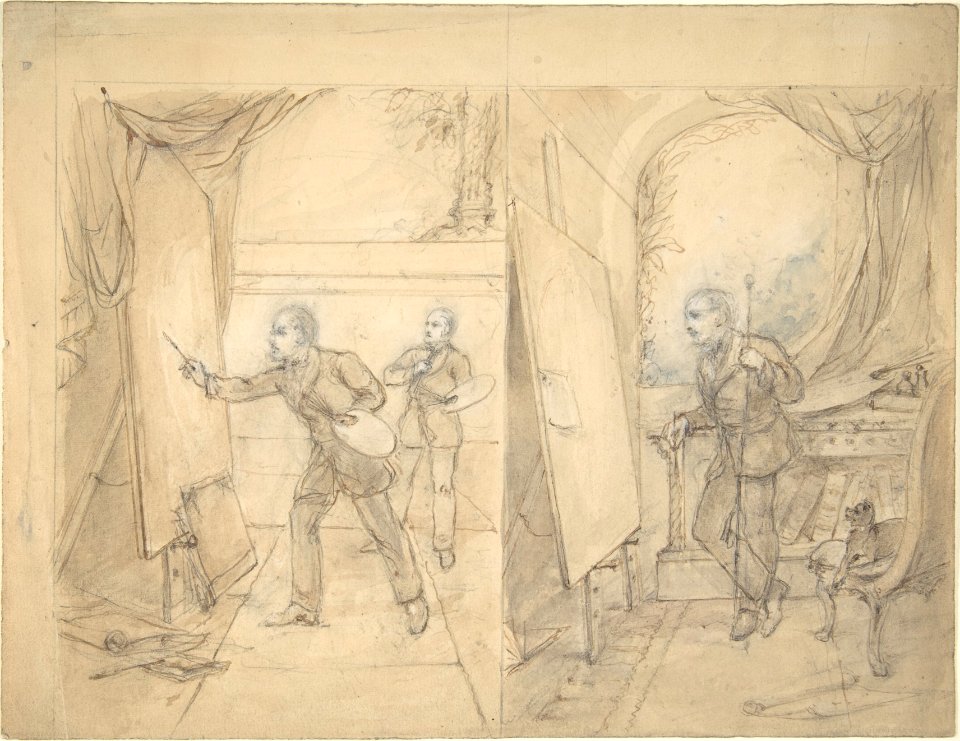Two Views of an Artist's Studio, possibly that of Eden Upton Eddis MET DP806067