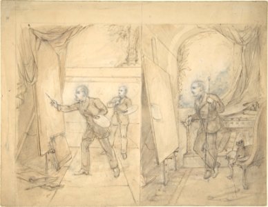 Two Views of an Artist's Studio, possibly that of Eden Upton Eddis MET DP806067