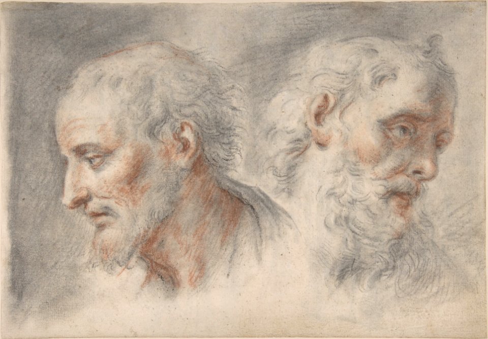Two Studies of Bearded Men; verso- Studies after Antique Sculpture MET DP804025