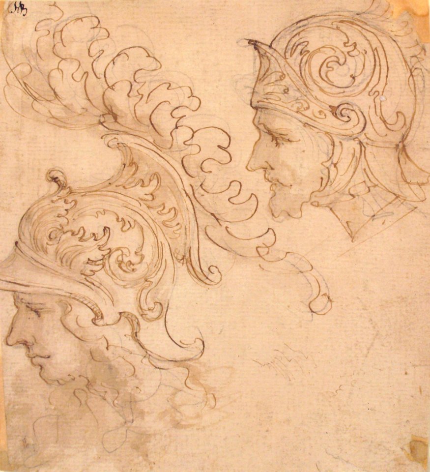 Two Studies for Helmet Designs Presented En Profil MET 52.570.226