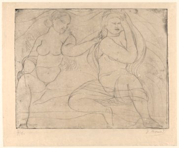 Two Women Lounging By The River's Edge MET DP874381