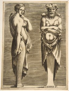 Two Terms, a Nymph at left Silvanus at right MET DP812753