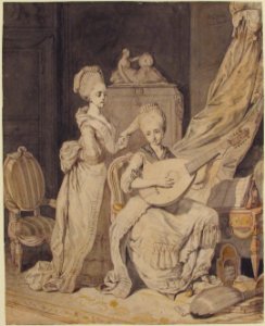 Two Women in an Elegant Interior- a Singer Accompanied by a Lutenist MET 69.49