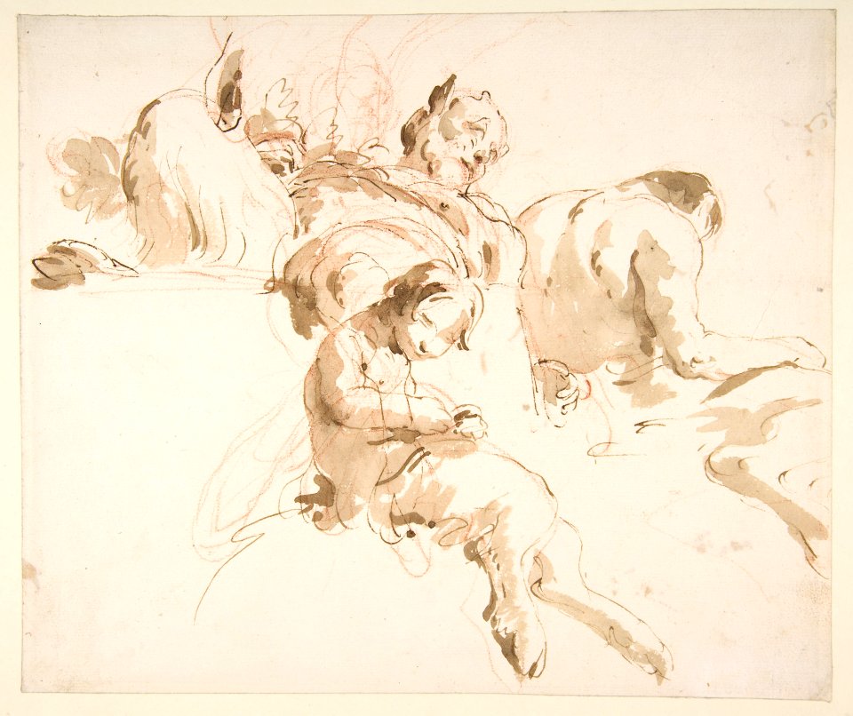 Two Seated Satyrs and a Child Satyr MET DP811899