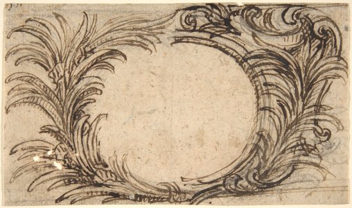 Two Variants for a Cartouche with Palm Leave Decoration MET DP809573