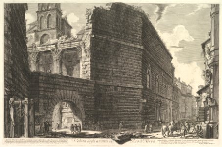 Veduta degli avanzi del Foro di Nerva, l'arcade et la muraille (The Forum of Augustus -erroneously called the Forum of Nerva-) MET DP828219