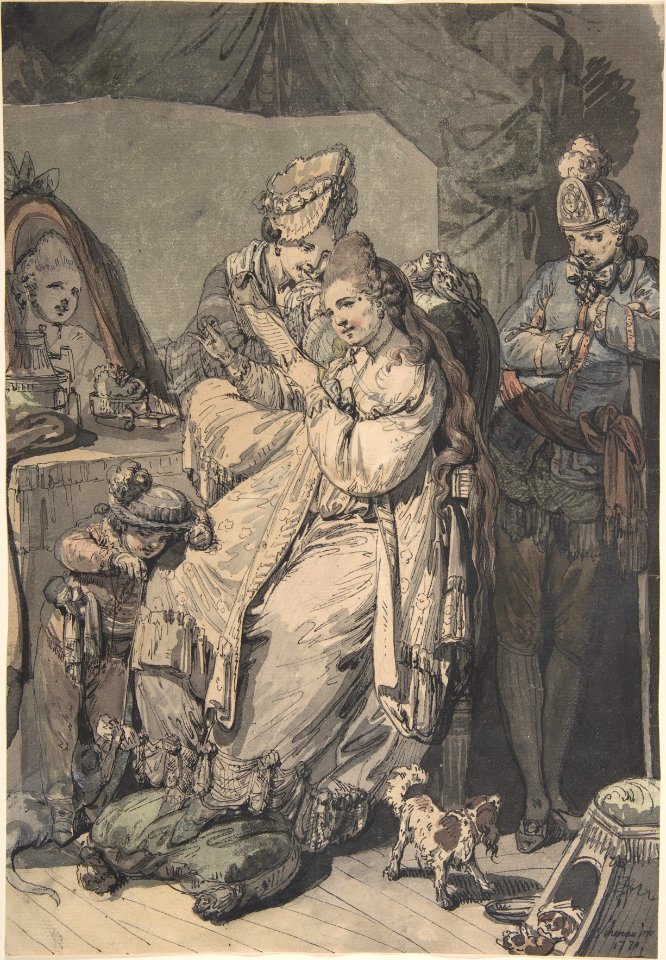 Two Women and Three Men Playing Cards MET DP810291
