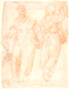 Two standing male figures (recto); two standing male figures (verso) MET DP802696