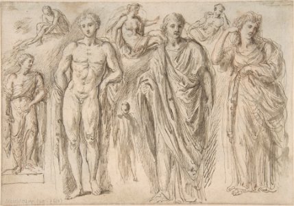 Two Studies of Bearded Men; verso- Studies after Antique Sculpture MET DP804026