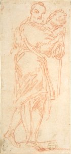 Two Standing Men, One Carrying a Lamb MET DP802977