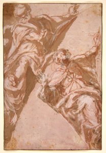 Two Seated Male Figures Within Spandrels. MET DP811734