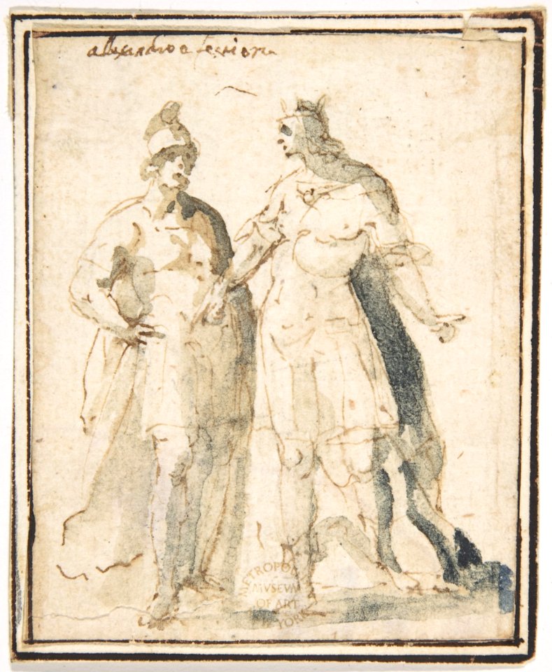 Two Standing Male Figures in Antique Military Costume MET DP807578