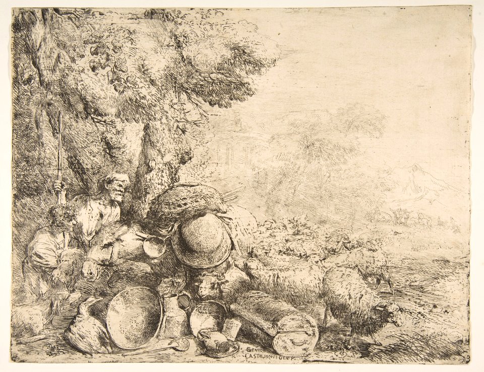 Two Shepherds with a Donkey MET DP816644