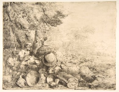 Two Shepherds with a Donkey MET DP816644