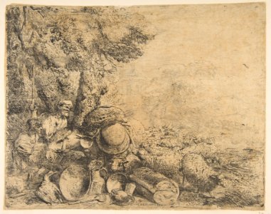 Two Shepherds with a Donkey MET DP816643