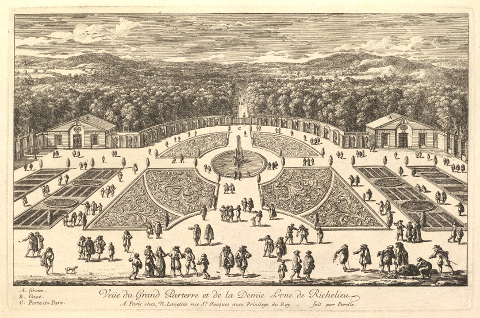 Veüe du Grand Parterre et de la Demie Lune de Richelieu MET DP829054