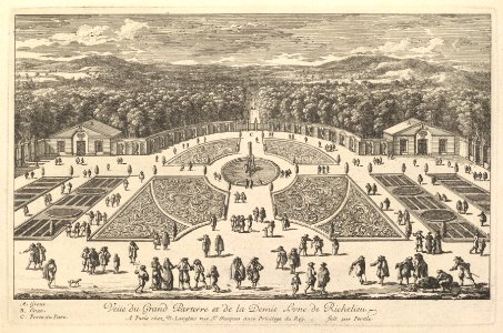 Veüe du Grand Parterre et de la Demie Lune de Richelieu MET DP829054
