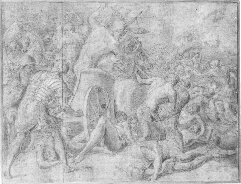 Ulysses and His Companions Fighting the Cicones Before the City of Ismaros, Study for a Destroyed Fresco in the Galerie d'Ulysee, Chateau de Fontainebleau MET 176716