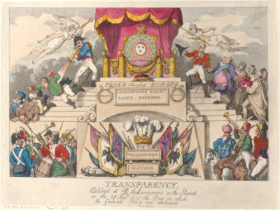 Transparency Exhibited at R. Ackermann's in the Strand on the 27th November 1815, the Day on which the General Peace was Celebrated in London MET DP884187