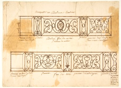 Two Designs for Iron Balconies MET DP812379
