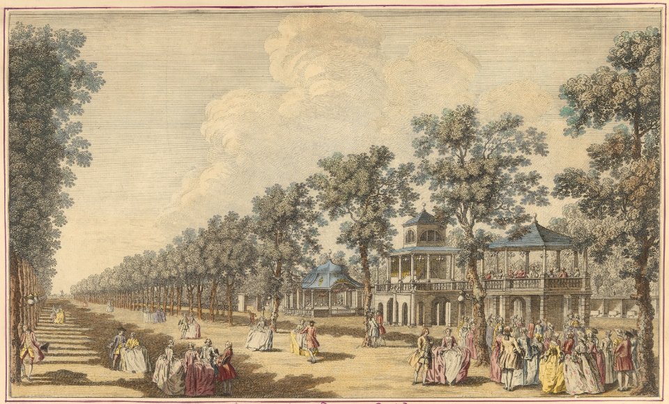 Vauxhall Illustrated- Scrapbook of miscellaneous British 18th and 19th century prints, including Vauxhall Gardens MET DP259953