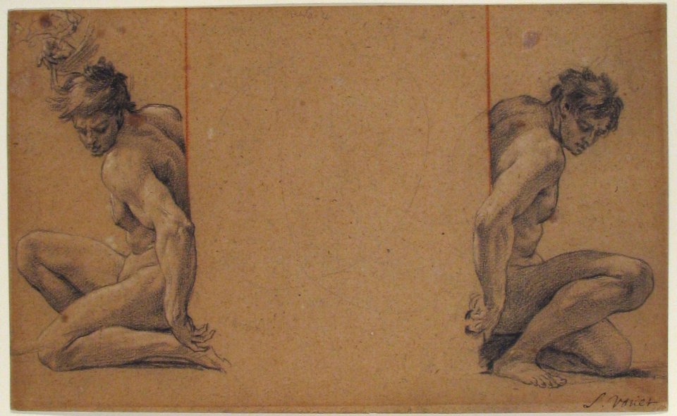 Two Crouching Nude Male Figures MET 62.127.1
