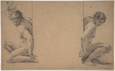 Two Crouching Nude Male Figures MET DP808440