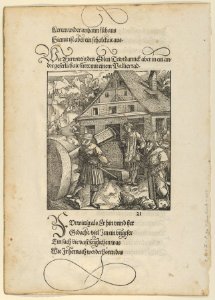 Urged by Fürwittig, Theurerdanck Tries to Manipulate a Polishing Stone, from Theurerdanck MET DP848929