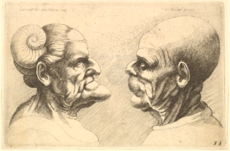 Two deformed heads facing each other MET DP823736