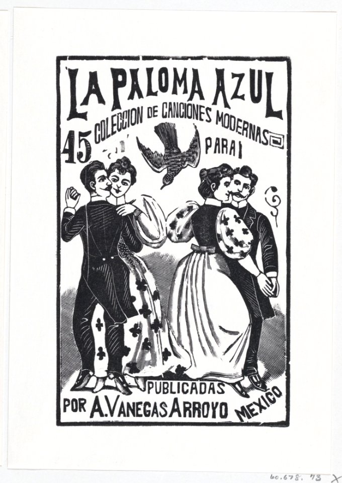 Two couples dancing, illustration for 'La Paloma Azul,' published by Antonio Vanegas Arroyo MET DP869482
