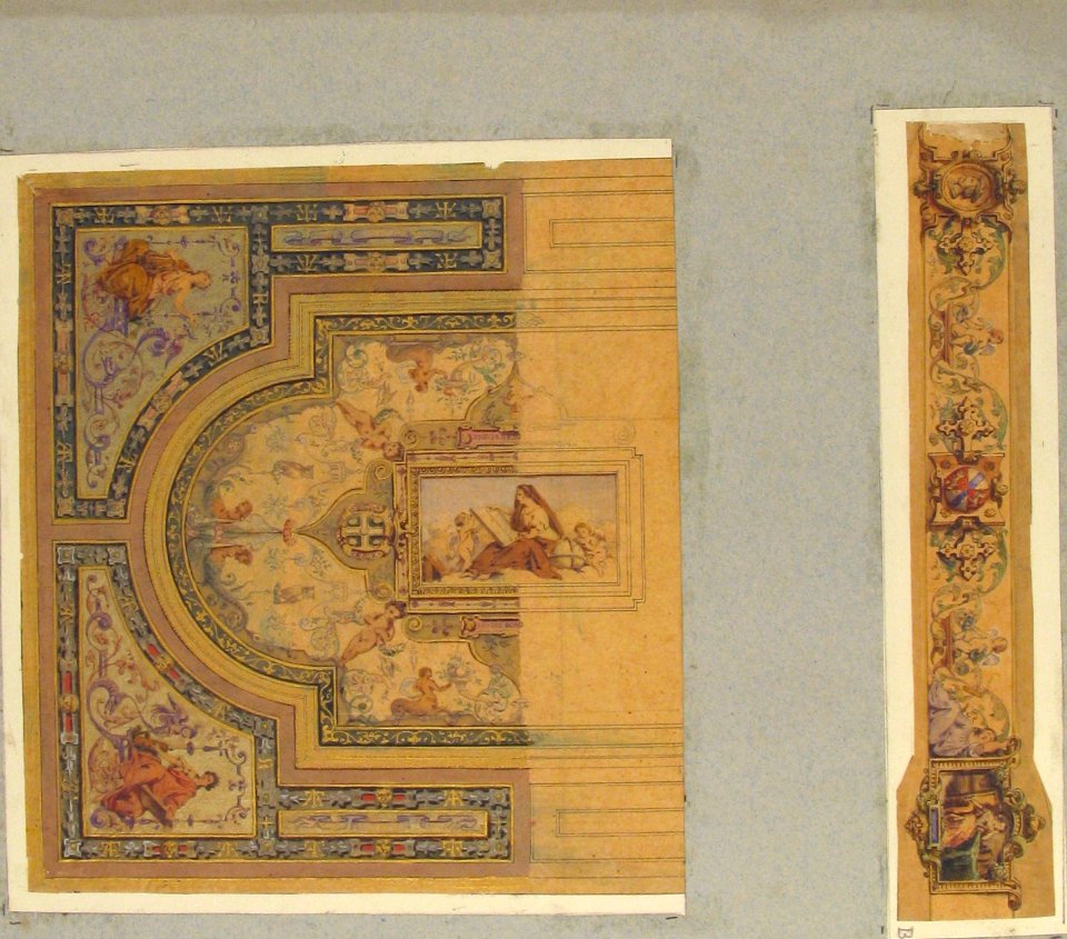 Two Designs for Ceiling with Putti and Allegorical Figures of the Arts MET 67.827.45