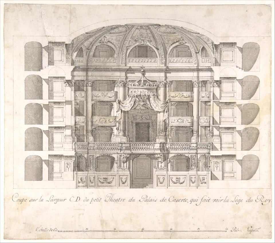 Transverse Section of the Small Theater in the Palace of Caserta with a View Towards the Royal Box MET DP801614