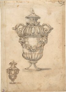 Two Designs for Vases (recto); Design for Candle Stick (?) (verso) MET DP809565. Free illustration for personal and commercial use.